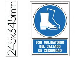 Pictograma PVC 245x345mm. USO OBLIGATORIO DEL CALZADO DE SEGURIDAD